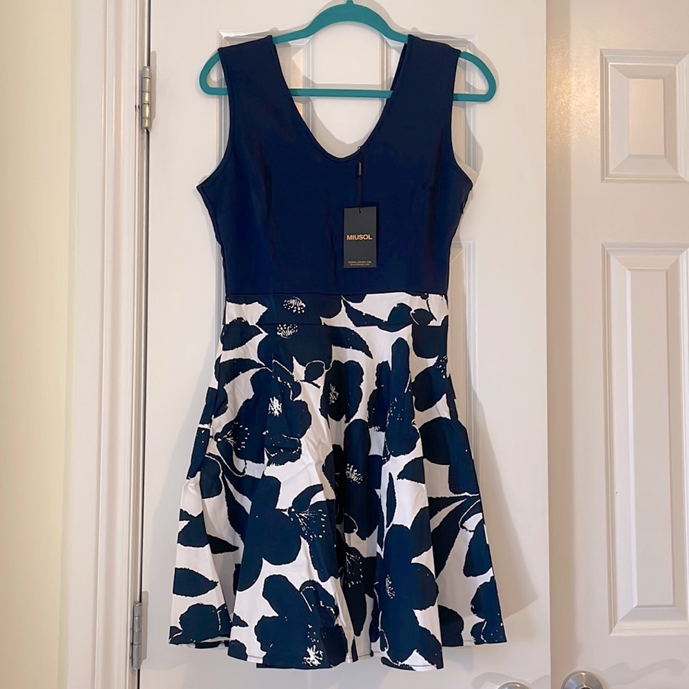 Navy Floral Dress
